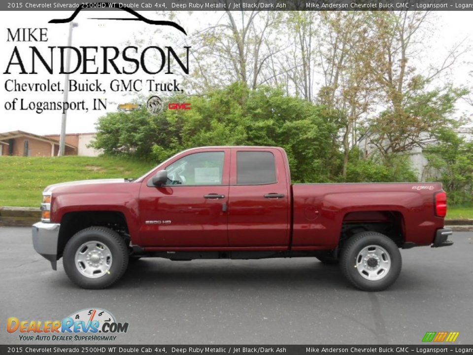 2015 Chevrolet Silverado 2500HD WT Double Cab 4x4 Deep Ruby Metallic / Jet Black/Dark Ash Photo #3