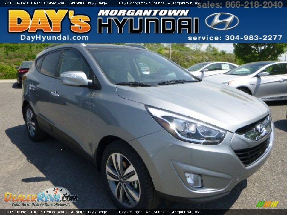 2015 Hyundai Tucson Limited AWD Graphite Gray / Beige Photo #1