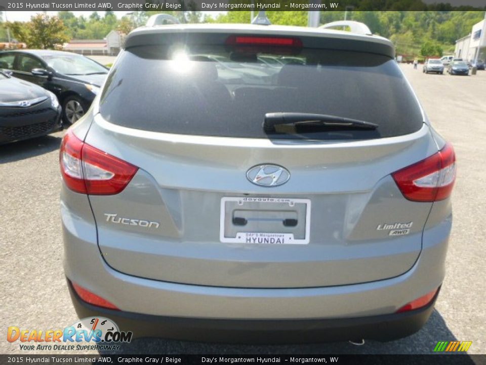 2015 Hyundai Tucson Limited AWD Graphite Gray / Beige Photo #4