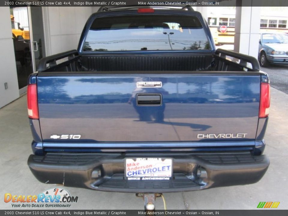 2003 Chevrolet S10 LS Crew Cab 4x4 Indigo Blue Metallic / Graphite Photo #16