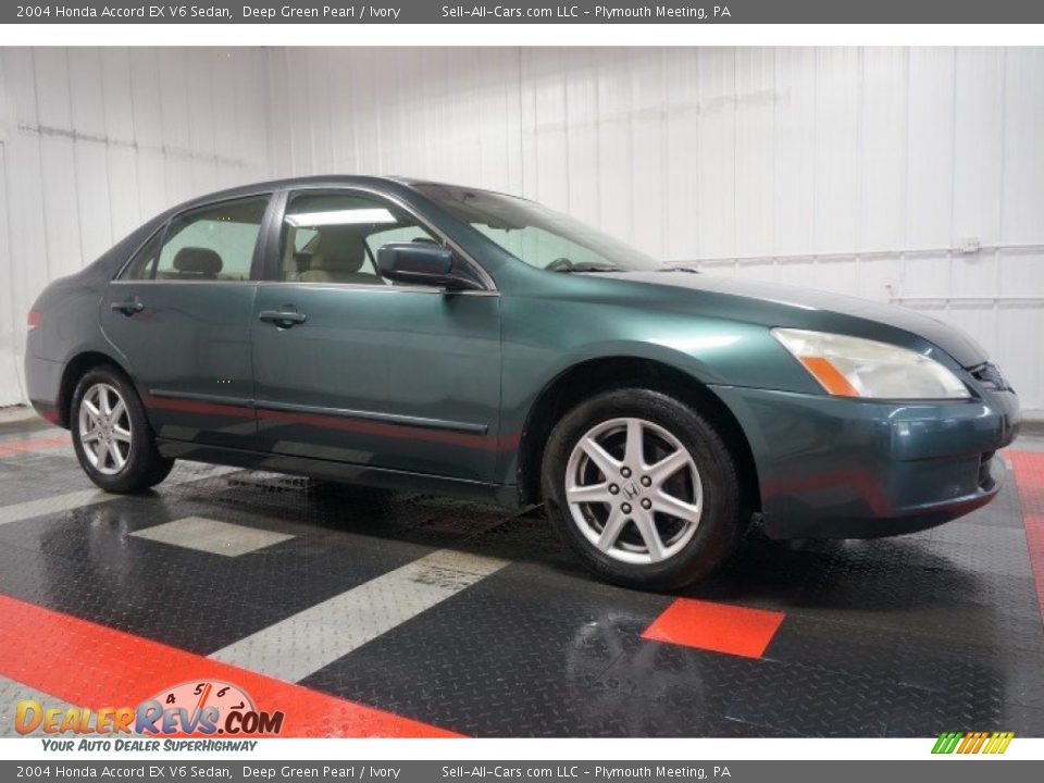 2004 Honda Accord EX V6 Sedan Deep Green Pearl / Ivory Photo #6