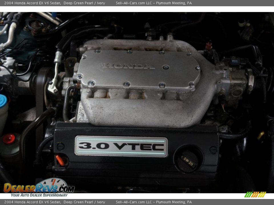 2004 Honda Accord EX V6 Sedan Deep Green Pearl / Ivory Photo #33