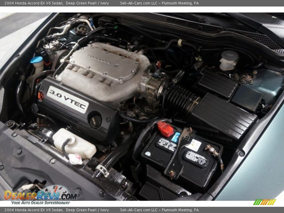 2004 Honda Accord EX V6 Sedan Deep Green Pearl / Ivory Photo #35