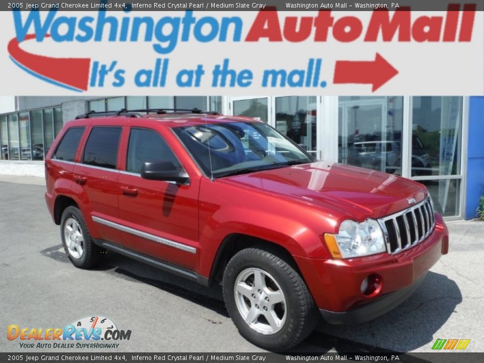 2005 Jeep Grand Cherokee Limited 4x4 Inferno Red Crystal Pearl / Medium Slate Gray Photo #1