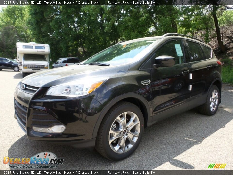 2015 Ford Escape SE 4WD Tuxedo Black Metallic / Charcoal Black Photo #8