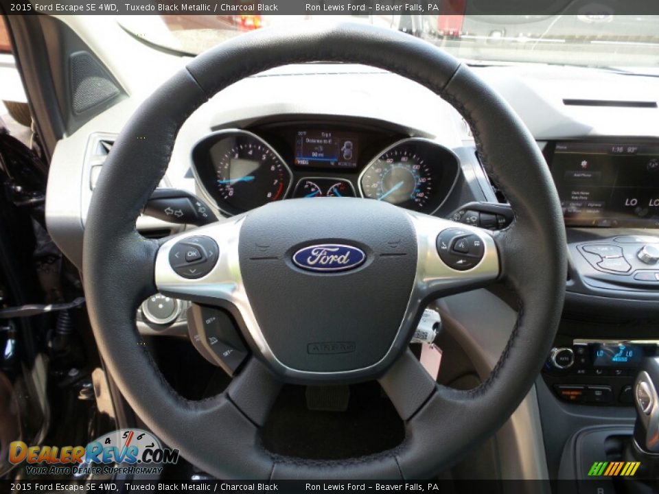 2015 Ford Escape SE 4WD Tuxedo Black Metallic / Charcoal Black Photo #18