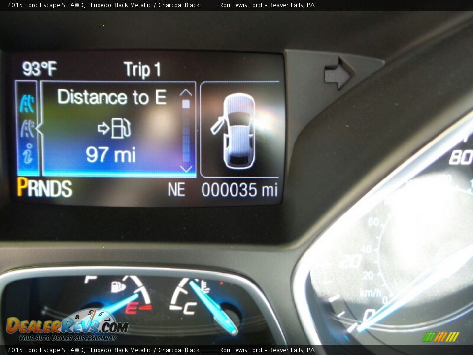 2015 Ford Escape SE 4WD Tuxedo Black Metallic / Charcoal Black Photo #20