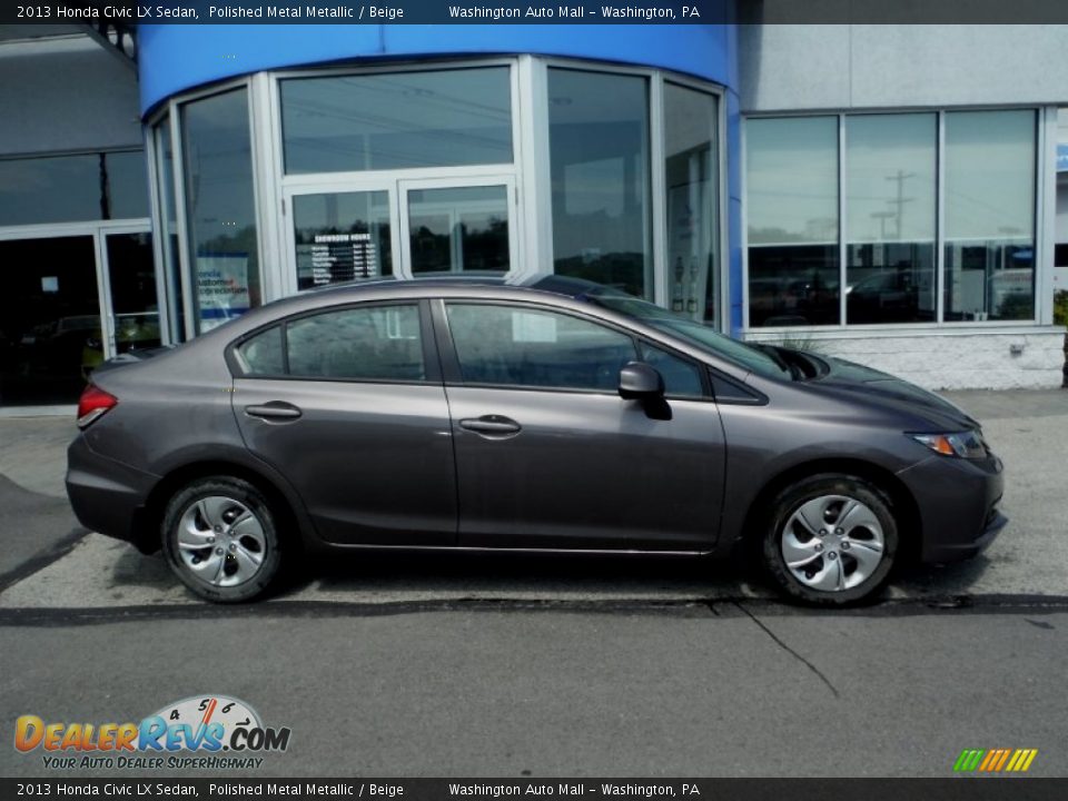 2013 Honda Civic LX Sedan Polished Metal Metallic / Beige Photo #2