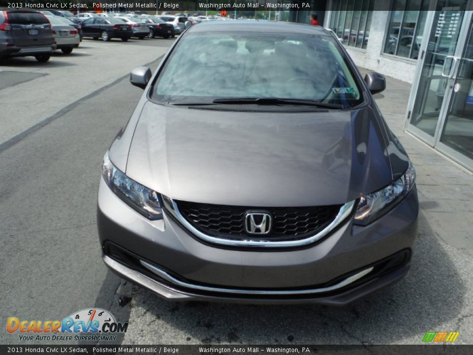 2013 Honda Civic LX Sedan Polished Metal Metallic / Beige Photo #3