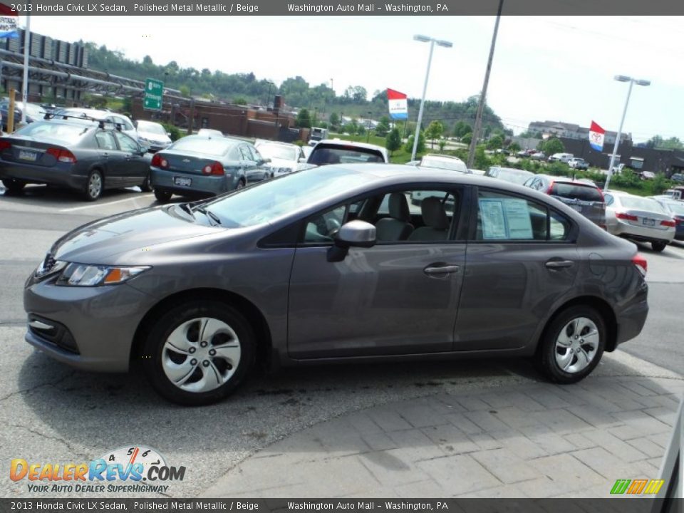 2013 Honda Civic LX Sedan Polished Metal Metallic / Beige Photo #5