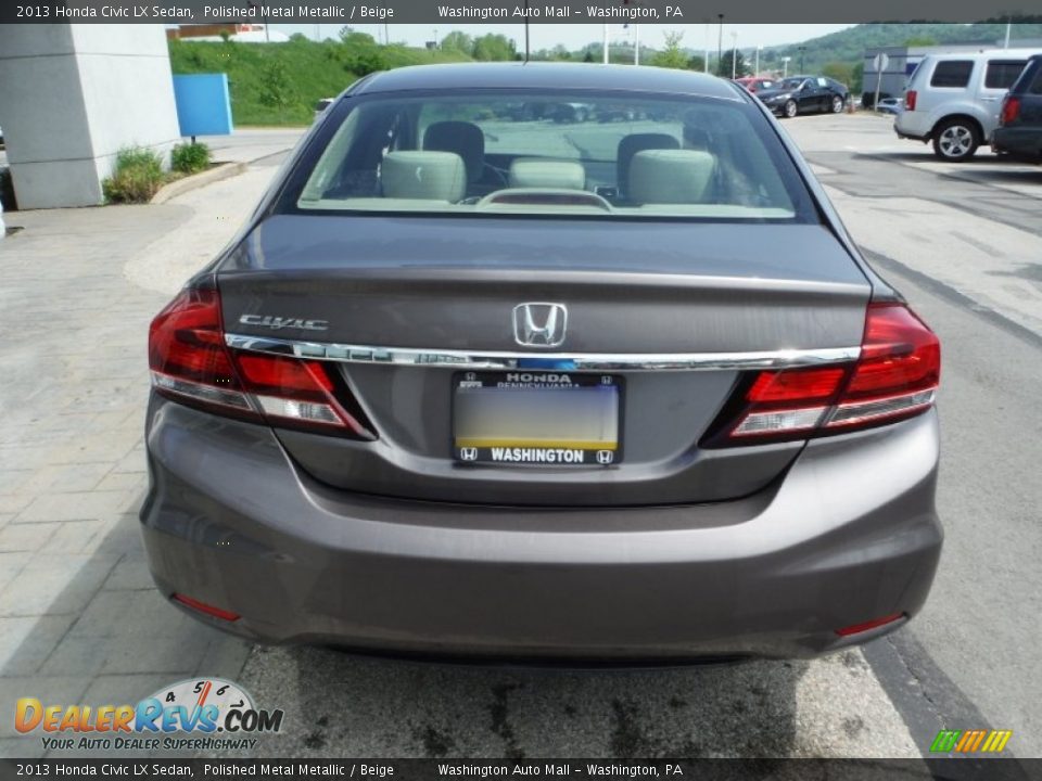 2013 Honda Civic LX Sedan Polished Metal Metallic / Beige Photo #6