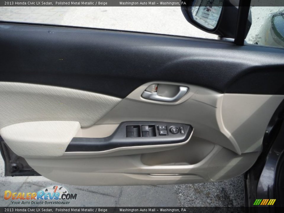2013 Honda Civic LX Sedan Polished Metal Metallic / Beige Photo #7