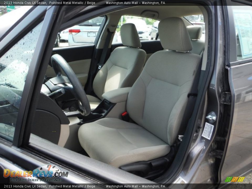 2013 Honda Civic LX Sedan Polished Metal Metallic / Beige Photo #9