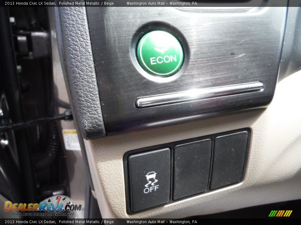 2013 Honda Civic LX Sedan Polished Metal Metallic / Beige Photo #12