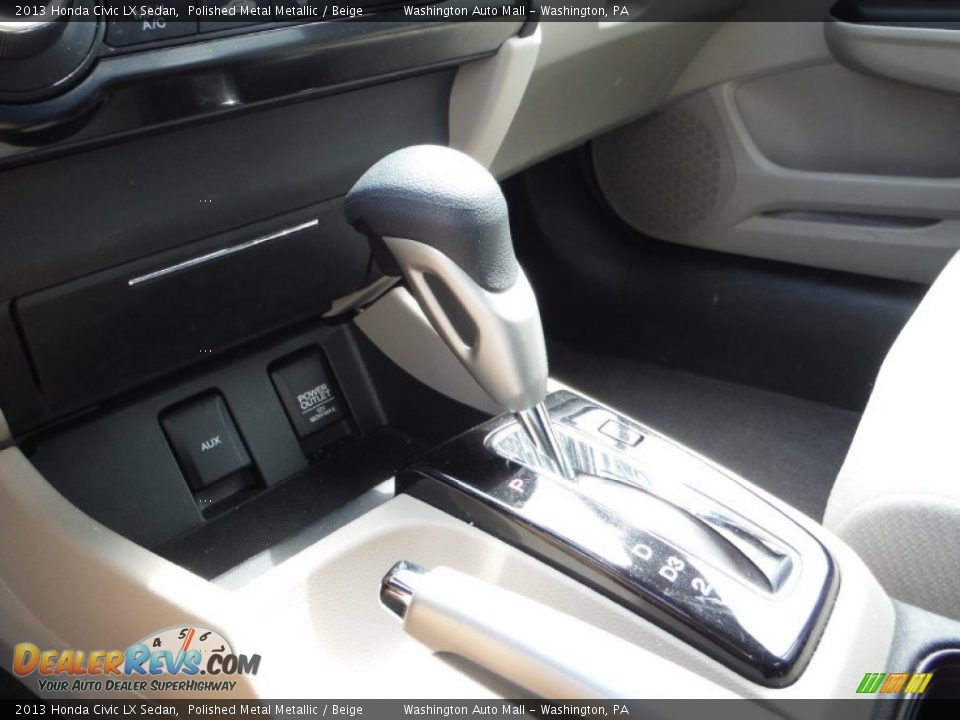 2013 Honda Civic LX Sedan Polished Metal Metallic / Beige Photo #13