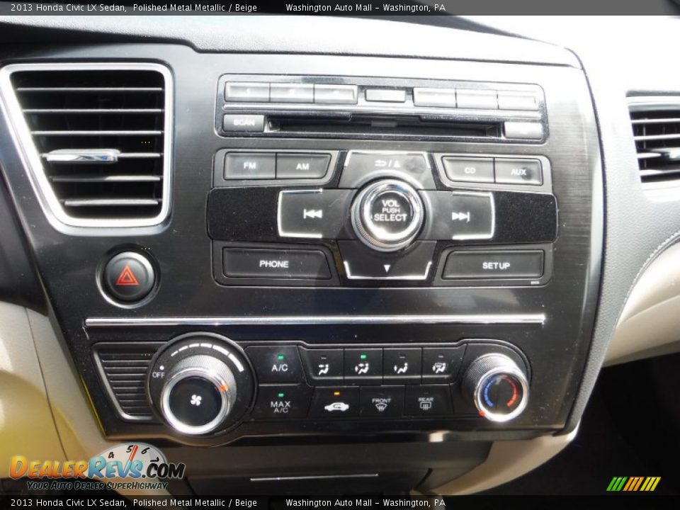 2013 Honda Civic LX Sedan Polished Metal Metallic / Beige Photo #14