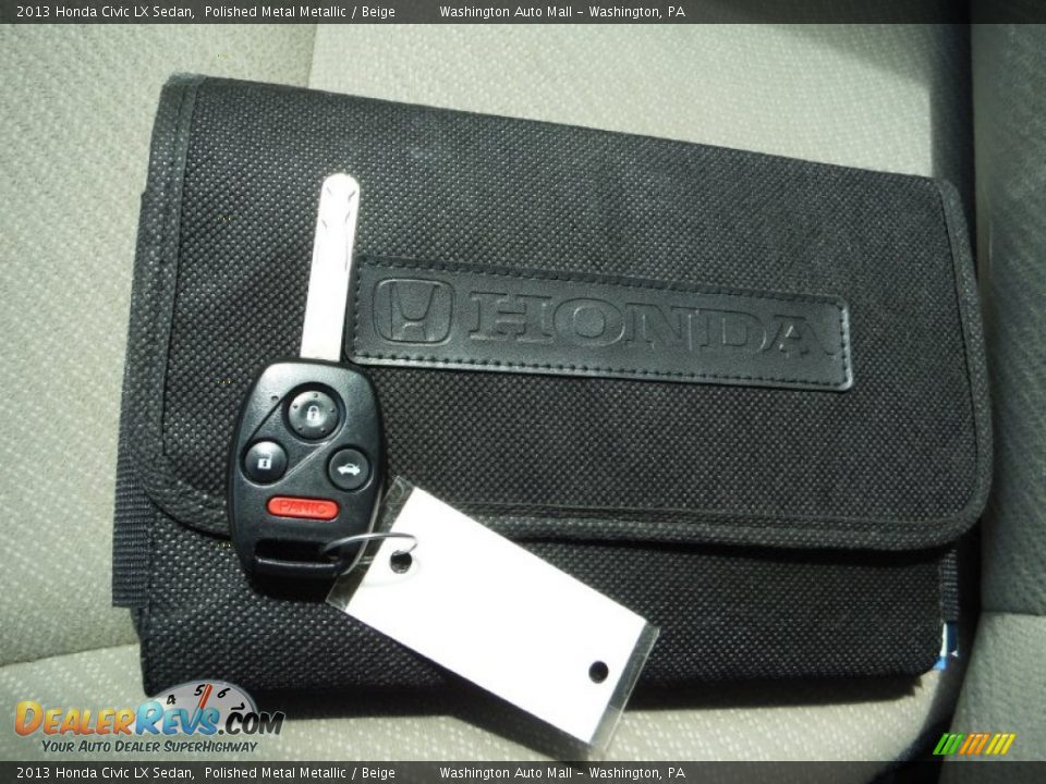 2013 Honda Civic LX Sedan Polished Metal Metallic / Beige Photo #18