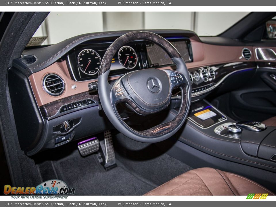 2015 Mercedes-Benz S 550 Sedan Black / Nut Brown/Black Photo #6