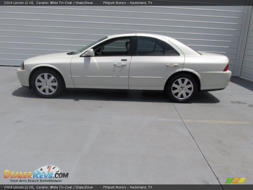 2004 Lincoln LS V8 Ceramic White Tri-Coat / Shale/Dove Photo #3