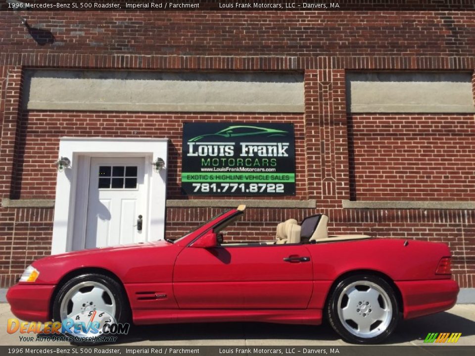 1996 Mercedes-Benz SL 500 Roadster Imperial Red / Parchment Photo #1