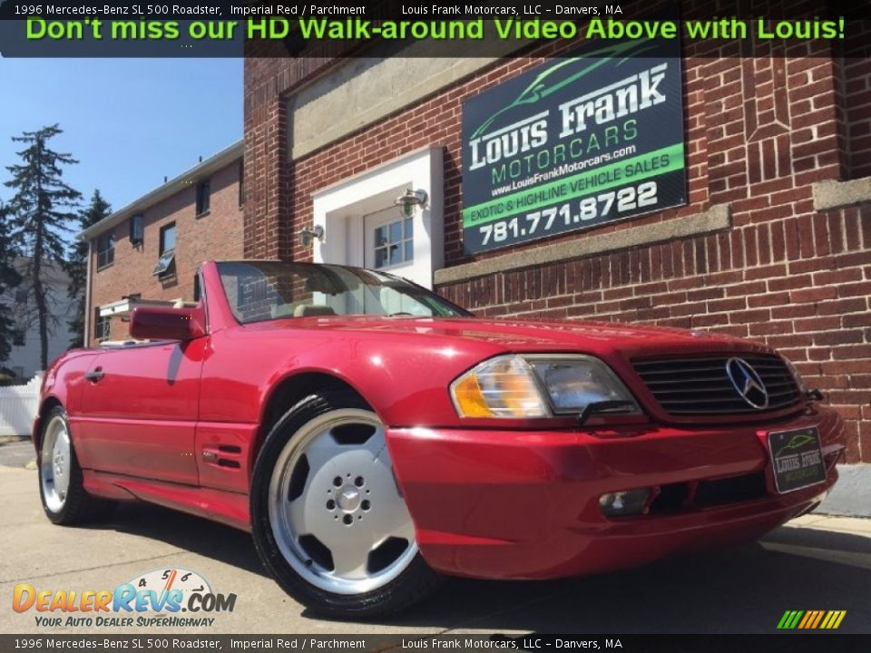 1996 Mercedes-Benz SL 500 Roadster Imperial Red / Parchment Photo #2