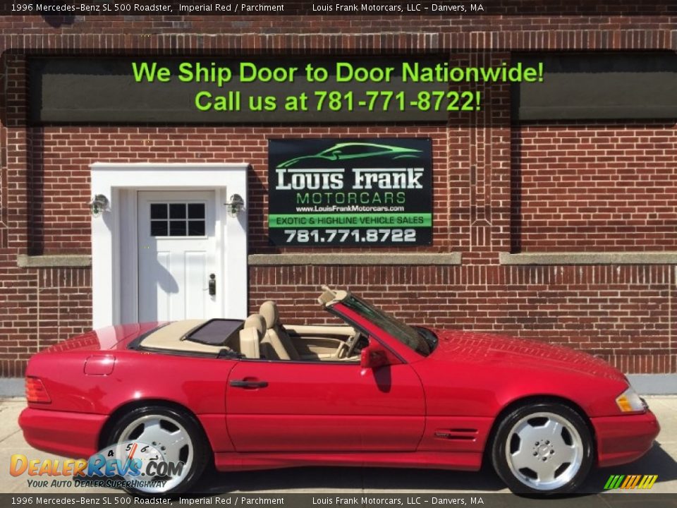 1996 Mercedes-Benz SL 500 Roadster Imperial Red / Parchment Photo #6