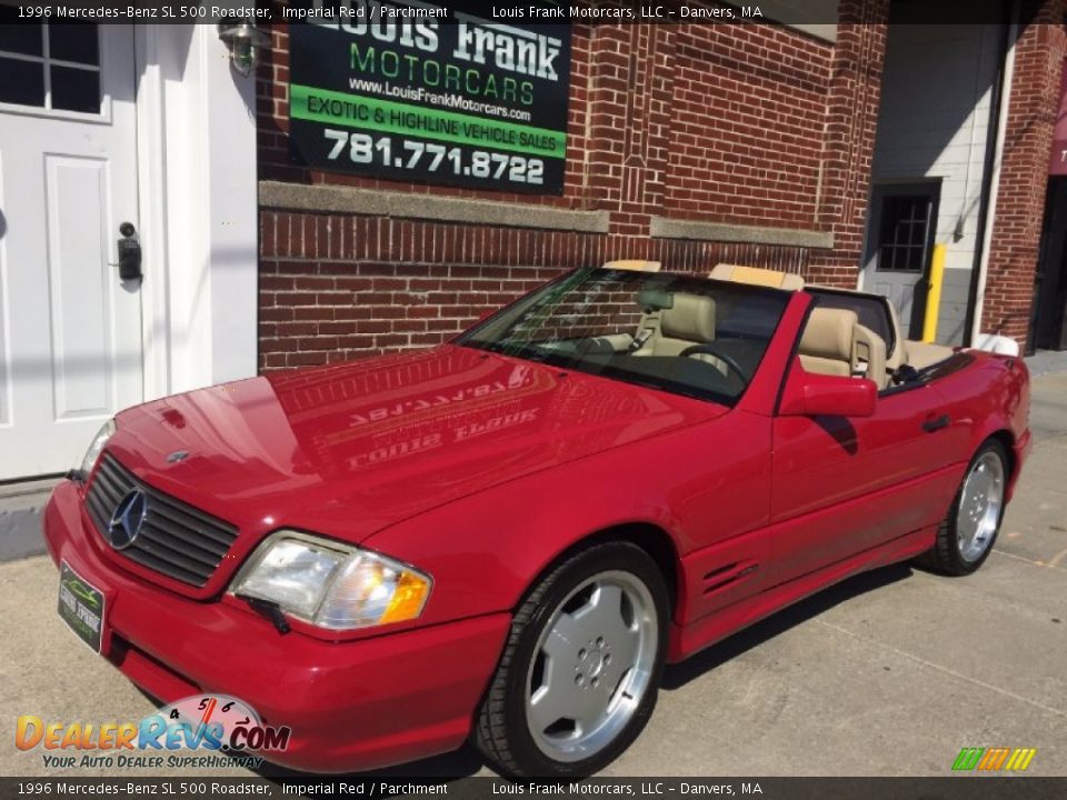 1996 Mercedes-Benz SL 500 Roadster Imperial Red / Parchment Photo #9