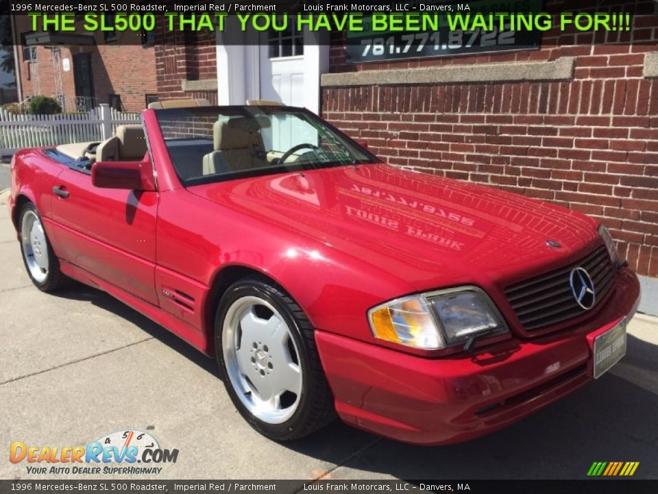 1996 Mercedes-Benz SL 500 Roadster Imperial Red / Parchment Photo #10