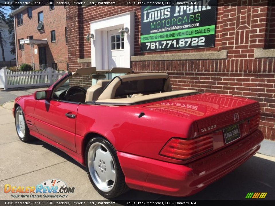 1996 Mercedes-Benz SL 500 Roadster Imperial Red / Parchment Photo #11