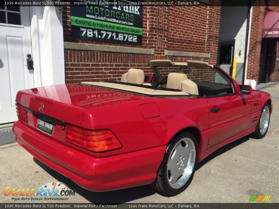 1996 Mercedes-Benz SL 500 Roadster Imperial Red / Parchment Photo #12