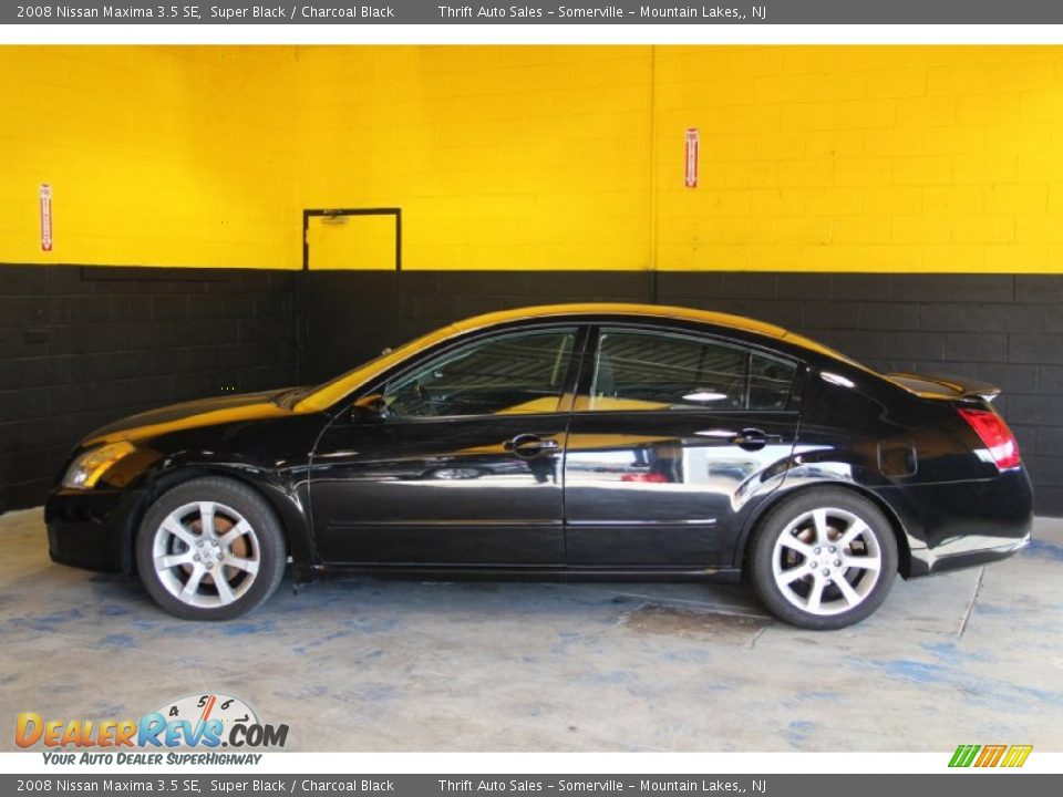 2008 Nissan Maxima 3.5 SE Super Black / Charcoal Black Photo #7