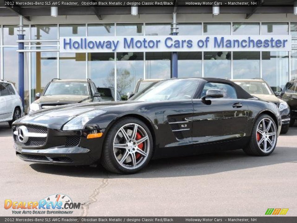 2012 Mercedes-Benz SLS AMG Roadster Obsidian Black Metallic / designo Classic Red/Black Photo #1
