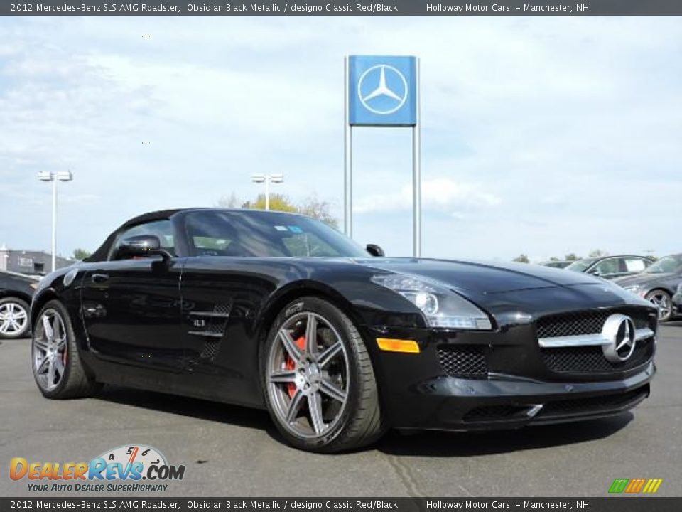 2012 Mercedes-Benz SLS AMG Roadster Obsidian Black Metallic / designo Classic Red/Black Photo #3