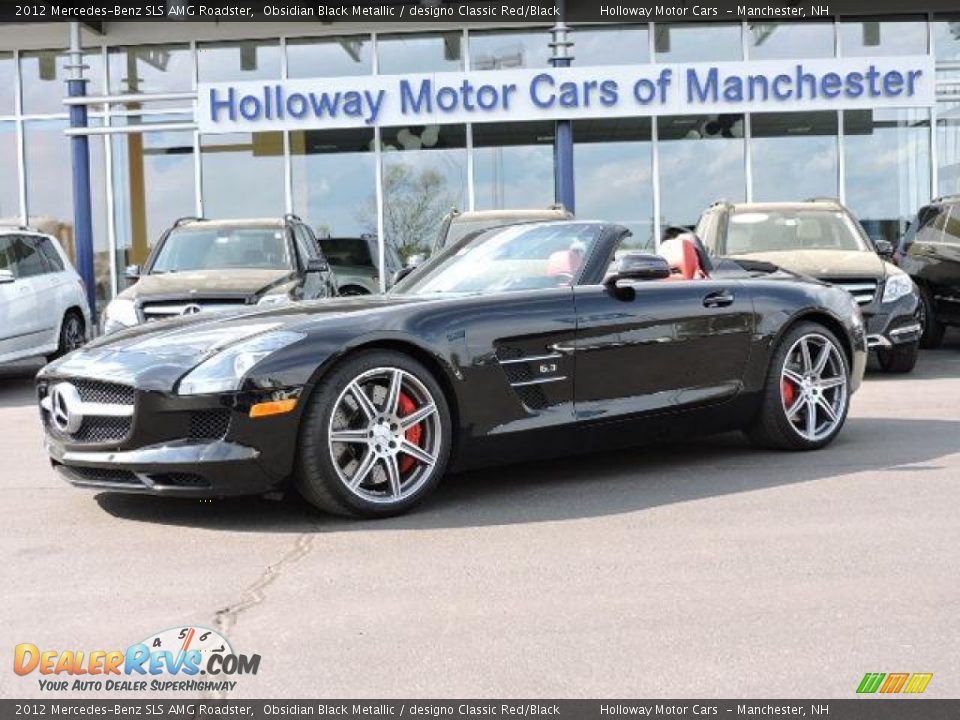 2012 Mercedes-Benz SLS AMG Roadster Obsidian Black Metallic / designo Classic Red/Black Photo #11