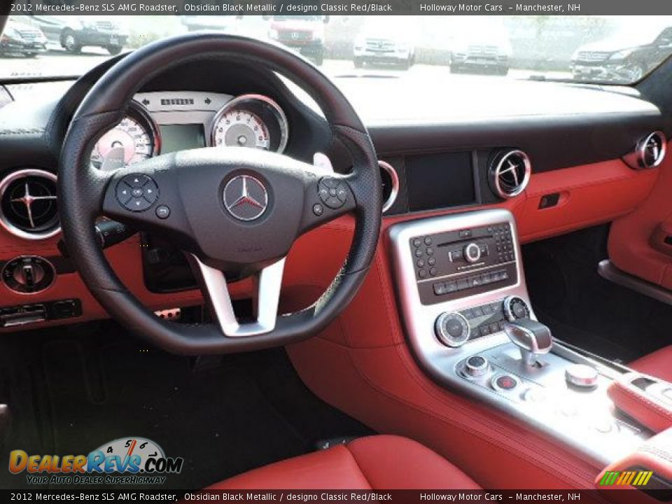 2012 Mercedes-Benz SLS AMG Roadster Obsidian Black Metallic / designo Classic Red/Black Photo #13