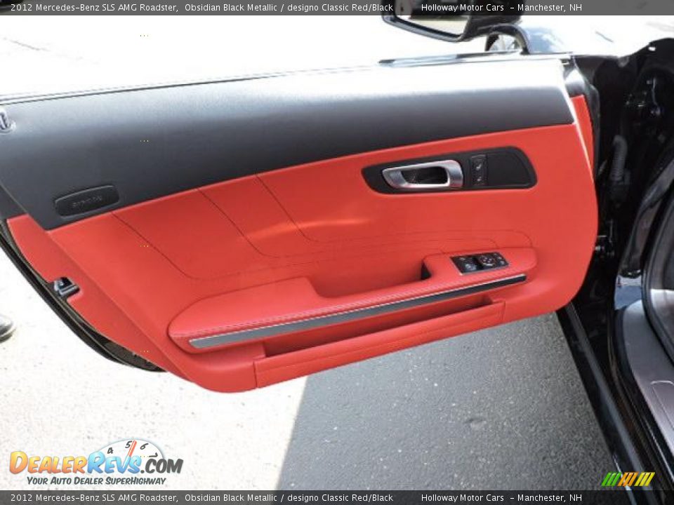 2012 Mercedes-Benz SLS AMG Roadster Obsidian Black Metallic / designo Classic Red/Black Photo #14