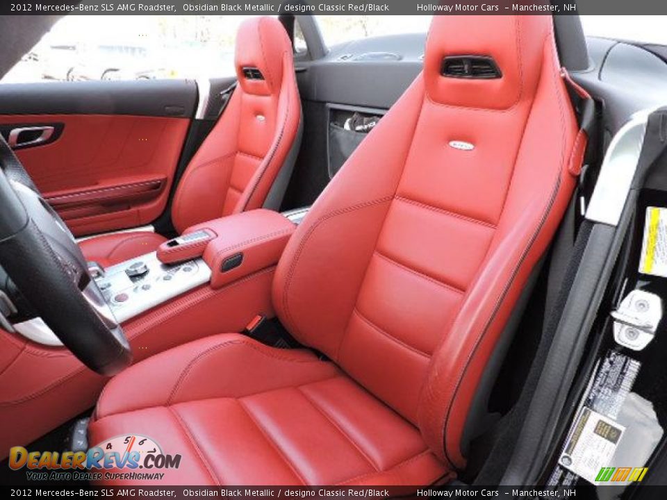 2012 Mercedes-Benz SLS AMG Roadster Obsidian Black Metallic / designo Classic Red/Black Photo #19
