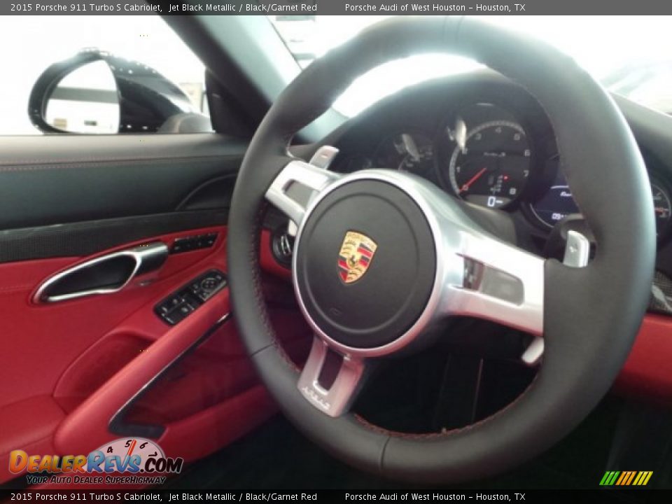 2015 Porsche 911 Turbo S Cabriolet Jet Black Metallic / Black/Garnet Red Photo #24