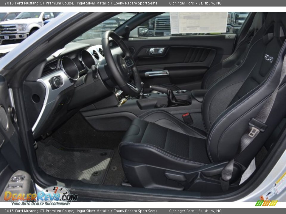 2015 Ford Mustang GT Premium Coupe Ingot Silver Metallic / Ebony Recaro Sport Seats Photo #7