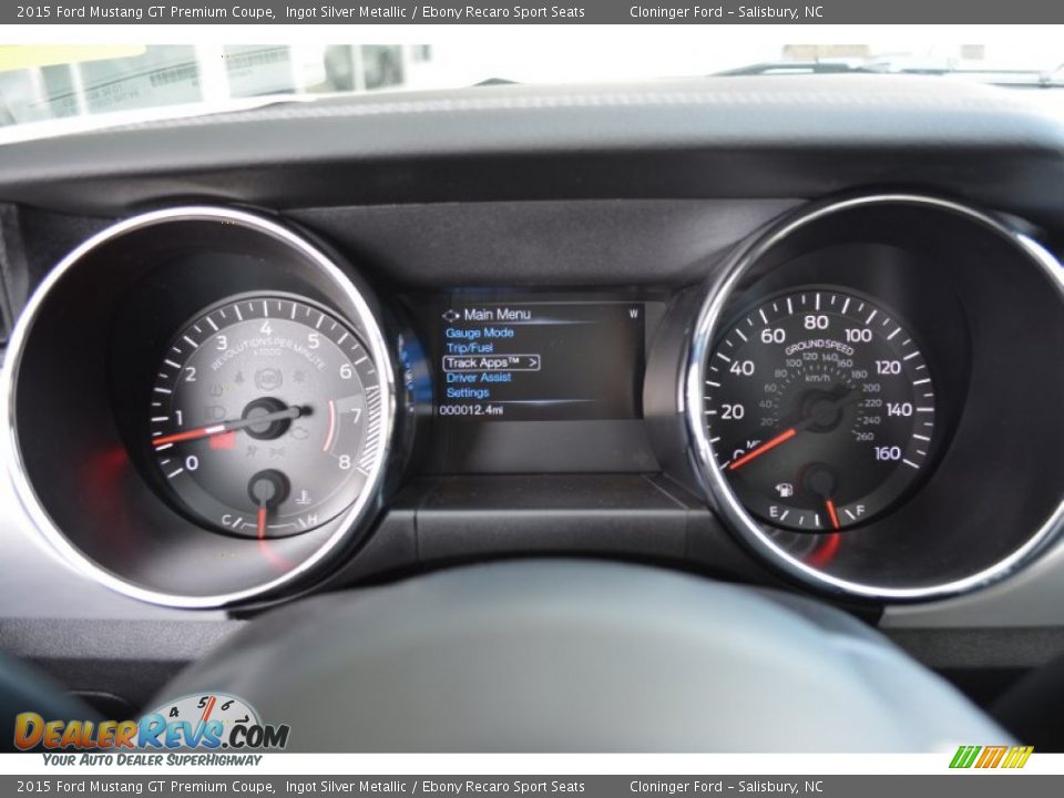 2015 Ford Mustang GT Premium Coupe Ingot Silver Metallic / Ebony Recaro Sport Seats Photo #19