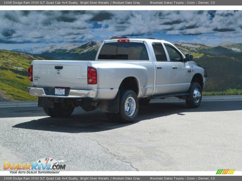 2008 Dodge Ram 3500 SLT Quad Cab 4x4 Dually Bright Silver Metallic / Medium Slate Gray Photo #3