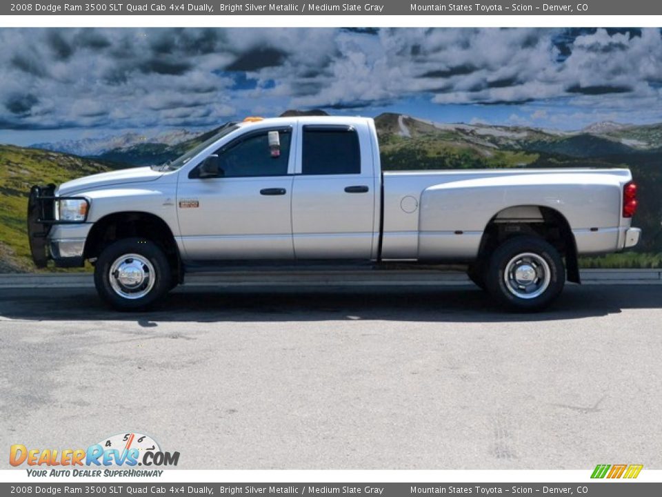 2008 Dodge Ram 3500 SLT Quad Cab 4x4 Dually Bright Silver Metallic / Medium Slate Gray Photo #6