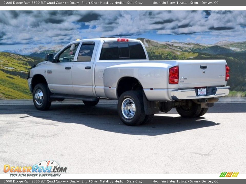 2008 Dodge Ram 3500 SLT Quad Cab 4x4 Dually Bright Silver Metallic / Medium Slate Gray Photo #8
