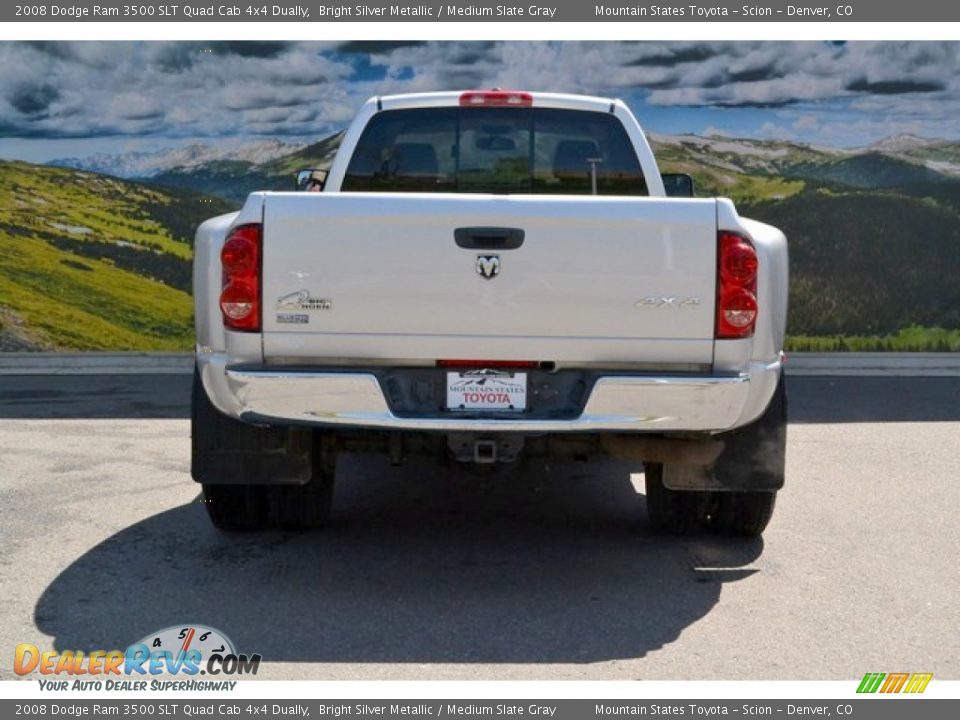 2008 Dodge Ram 3500 SLT Quad Cab 4x4 Dually Bright Silver Metallic / Medium Slate Gray Photo #9