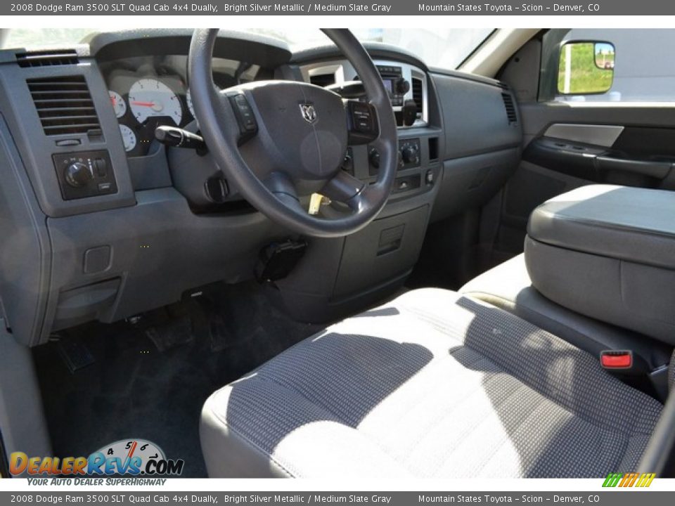 2008 Dodge Ram 3500 SLT Quad Cab 4x4 Dually Bright Silver Metallic / Medium Slate Gray Photo #10