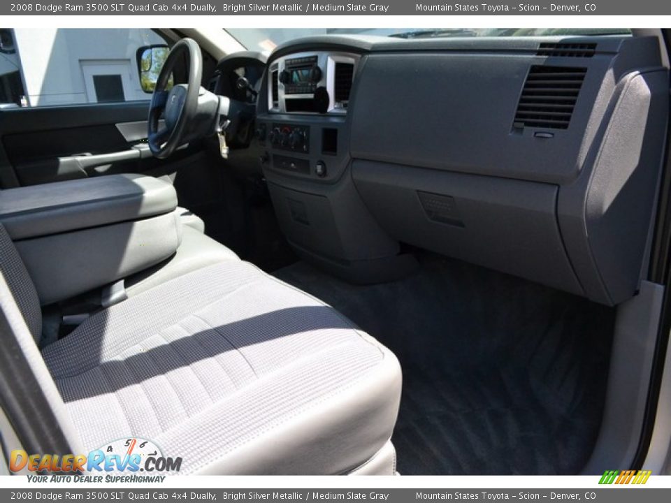 2008 Dodge Ram 3500 SLT Quad Cab 4x4 Dually Bright Silver Metallic / Medium Slate Gray Photo #16