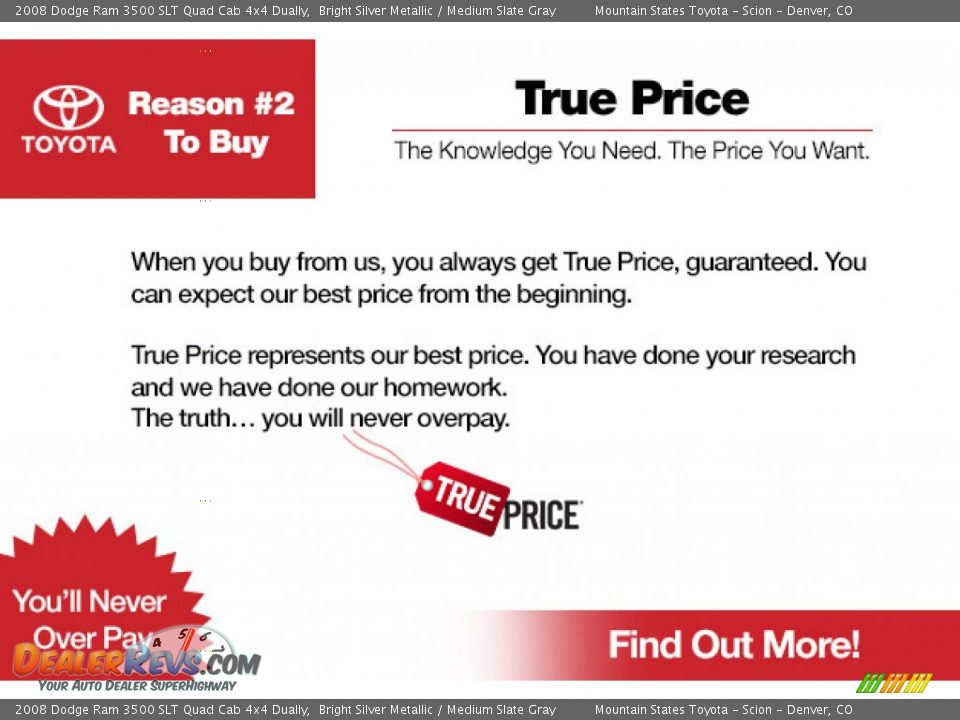 Dealer Info of 2008 Dodge Ram 3500 SLT Quad Cab 4x4 Dually Photo #23