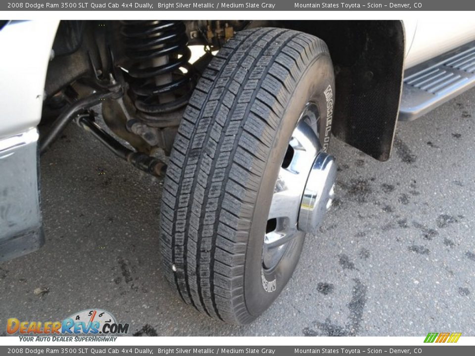 2008 Dodge Ram 3500 SLT Quad Cab 4x4 Dually Bright Silver Metallic / Medium Slate Gray Photo #28