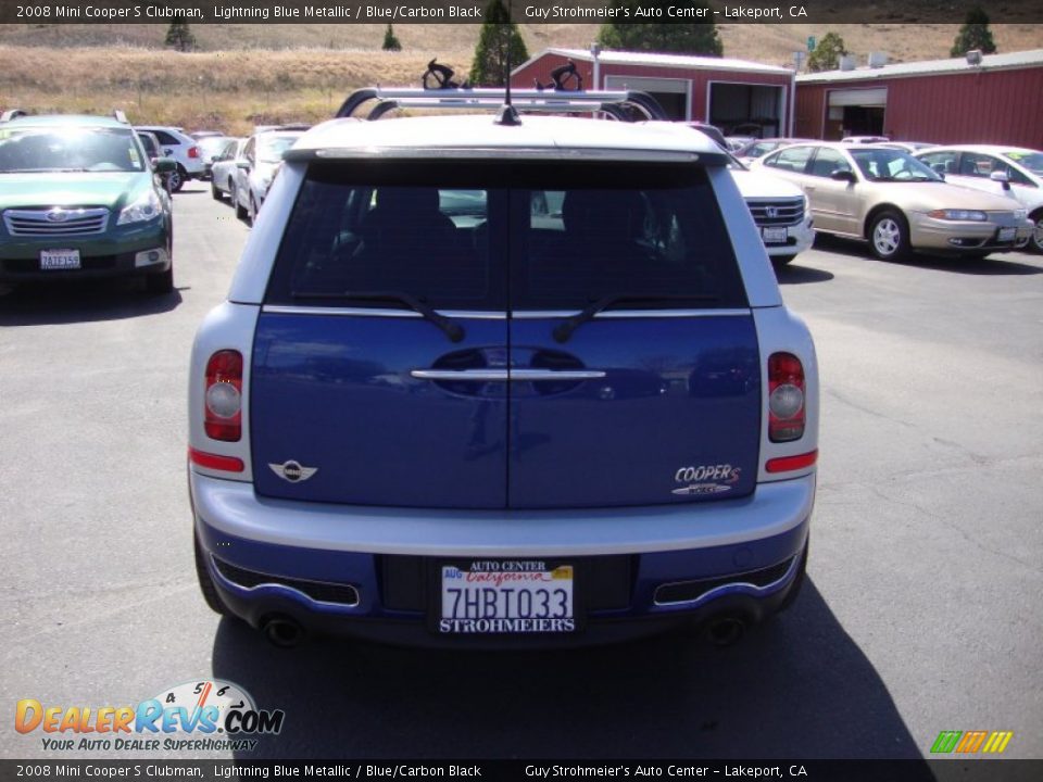2008 Mini Cooper S Clubman Lightning Blue Metallic / Blue/Carbon Black Photo #6