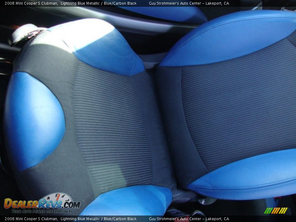 2008 Mini Cooper S Clubman Lightning Blue Metallic / Blue/Carbon Black Photo #15